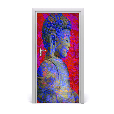 Self-adhesive door sticker Buddha abstraction