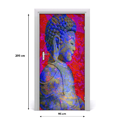 Self-adhesive door sticker Buddha abstraction