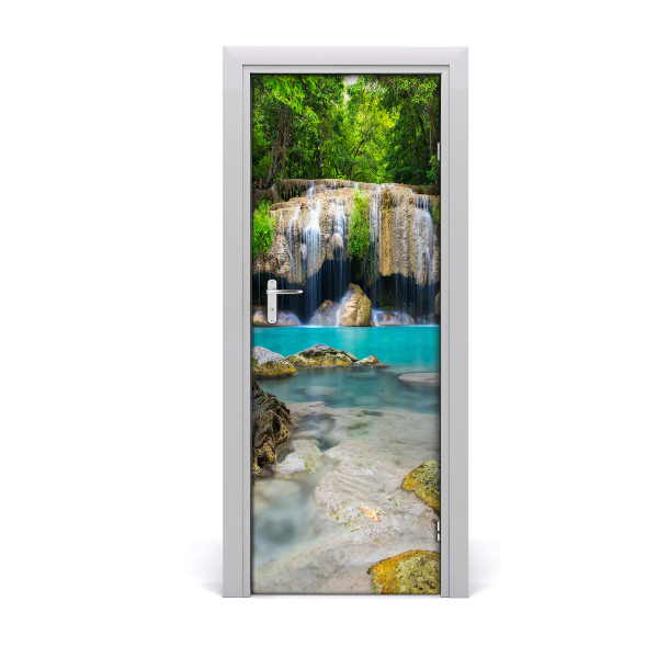 Door wallpaper Waterfall in the jungle