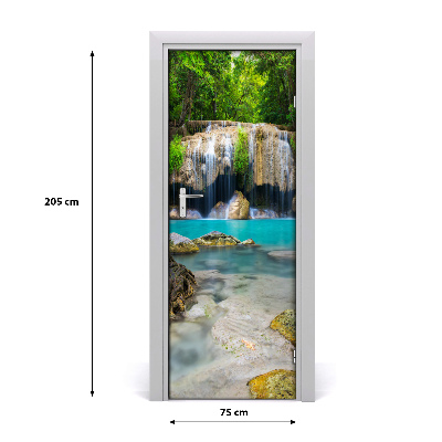 Door wallpaper Waterfall in the jungle