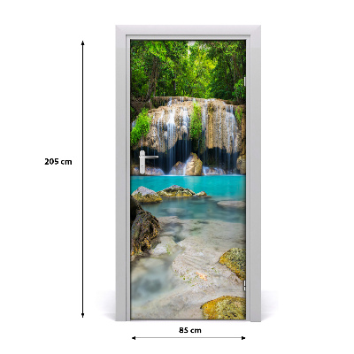 Door wallpaper Waterfall in the jungle