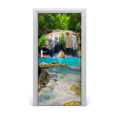 Door wallpaper Waterfall in the jungle