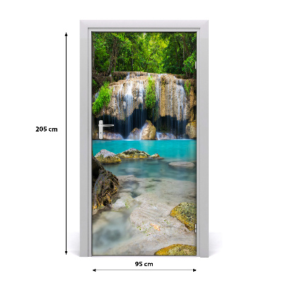 Door wallpaper Waterfall in the jungle