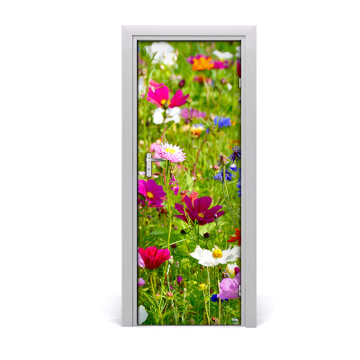 Self-adhesive door veneer Field flowers