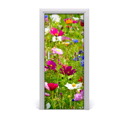 Self-adhesive door veneer Field flowers