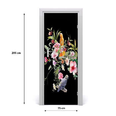 Self-adhesive door veneer Hawaiian pattern