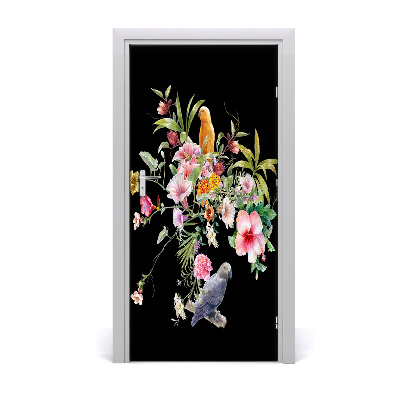 Self-adhesive door veneer Hawaiian pattern