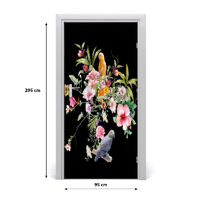 Self-adhesive door veneer Hawaiian pattern