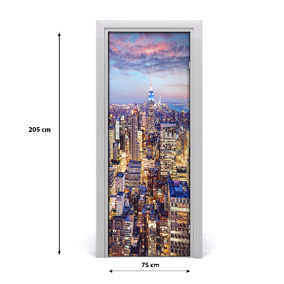 Self-adhesive door wallpaper New york