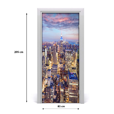 Self-adhesive door wallpaper New york