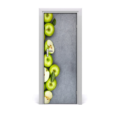 Self-adhesive door sticker Green apples