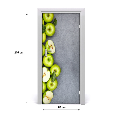 Self-adhesive door sticker Green apples