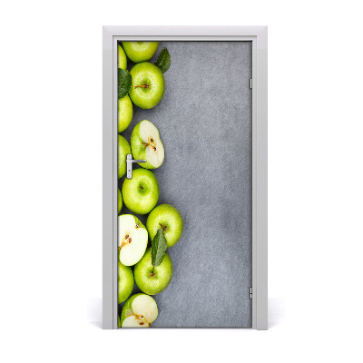 Self-adhesive door sticker Green apples