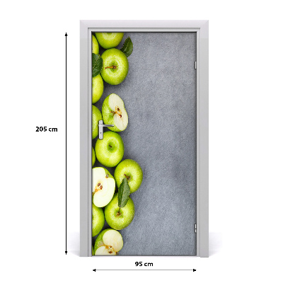 Self-adhesive door sticker Green apples