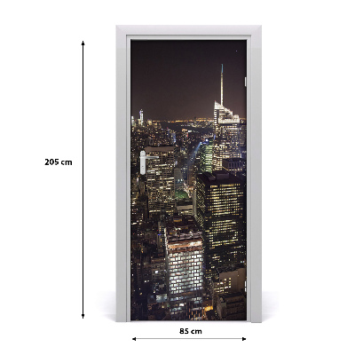 Self-adhesive door wallpaper New york by night