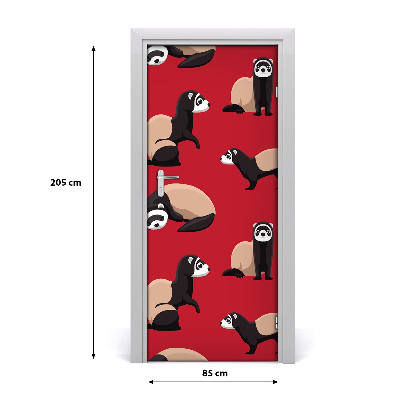 Self-adhesive door sticker The wall of ferret