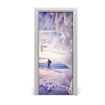 Door wallpaper People skier