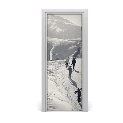 Door wallpaper People skiers