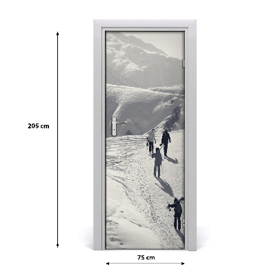 Door wallpaper People skiers