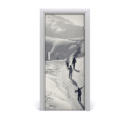 Door wallpaper People skiers