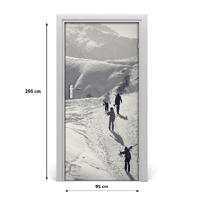 Door wallpaper People skiers