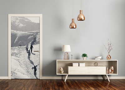 Door wallpaper People skiers