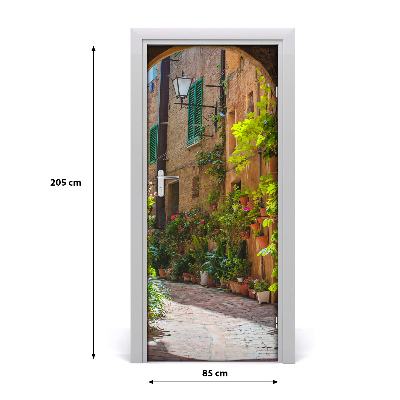 Self-adhesive door wallpaper Historic street