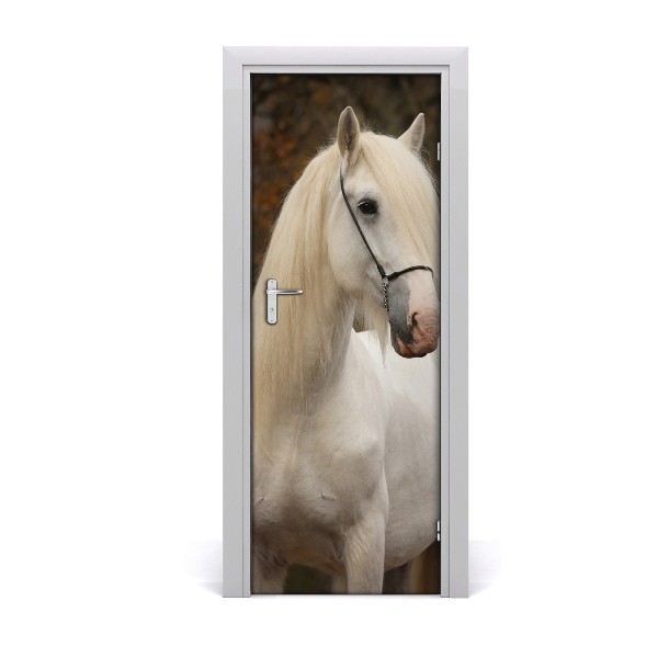 Self-adhesive door sticker Wall white horse