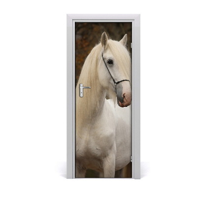 Self-adhesive door sticker Wall white horse