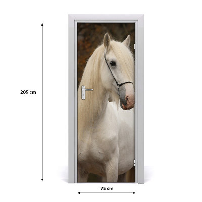 Self-adhesive door sticker Wall white horse