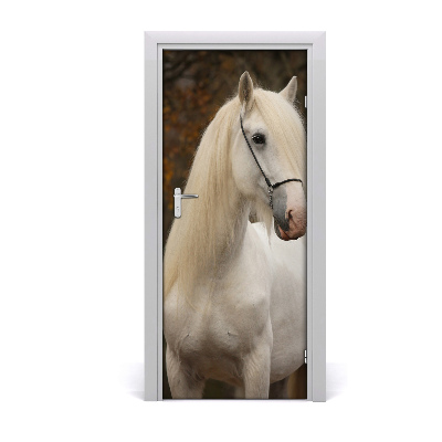 Self-adhesive door sticker Wall white horse