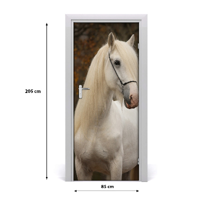 Self-adhesive door sticker Wall white horse