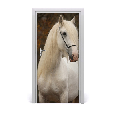 Self-adhesive door sticker Wall white horse