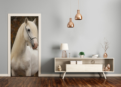 Self-adhesive door sticker Wall white horse