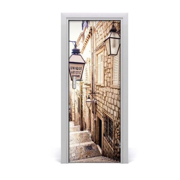 Self-adhesive door wallpaper Street of the old city