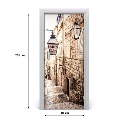 Self-adhesive door wallpaper Street of the old city