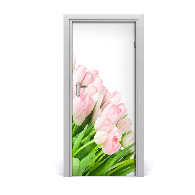 Self-adhesive door veneer Pink tulips