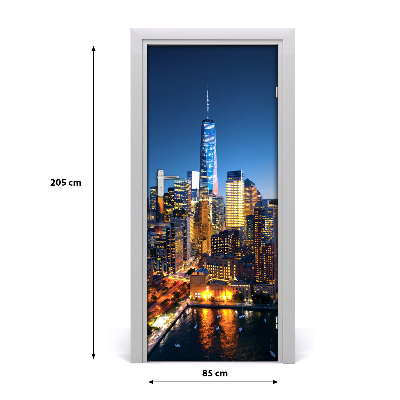 Self-adhesive door wallpaper New york city