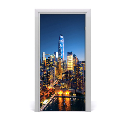 Self-adhesive door wallpaper New york city