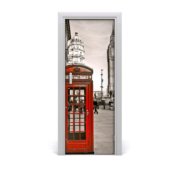 Self-adhesive door wallpaper Vintage big ben