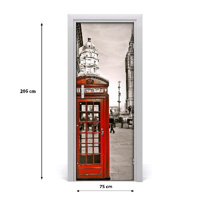 Self-adhesive door wallpaper Vintage big ben