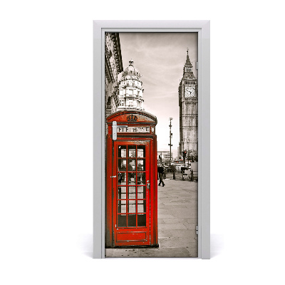 Self-adhesive door wallpaper Vintage big ben