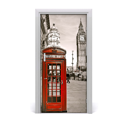 Self-adhesive door wallpaper Vintage big ben