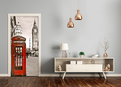 Self-adhesive door wallpaper Vintage big ben