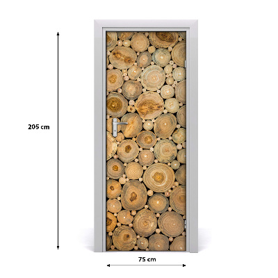 Self-adhesive door wallpaper Stumps of wood