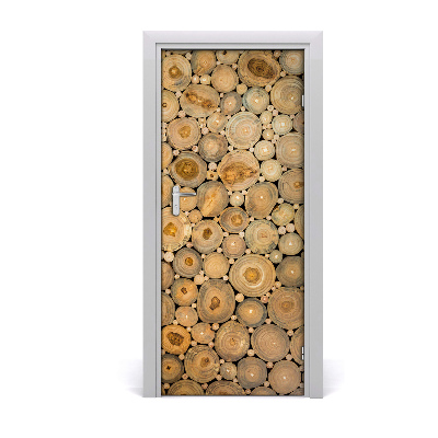 Self-adhesive door wallpaper Stumps of wood