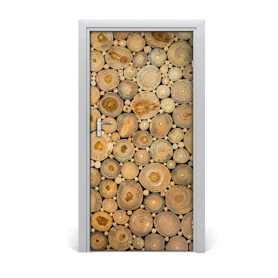 Self-adhesive door wallpaper Stumps of wood