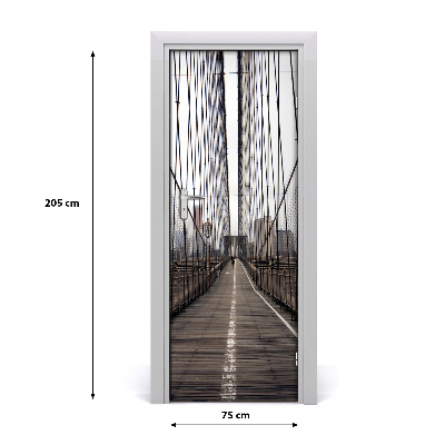 Self-adhesive door wallpaper Brooklyn bridge