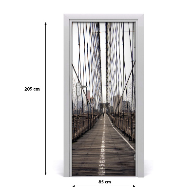 Self-adhesive door wallpaper Brooklyn bridge