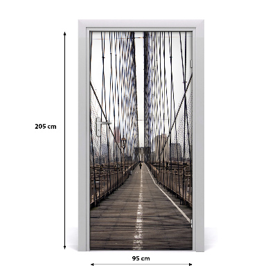 Self-adhesive door wallpaper Brooklyn bridge